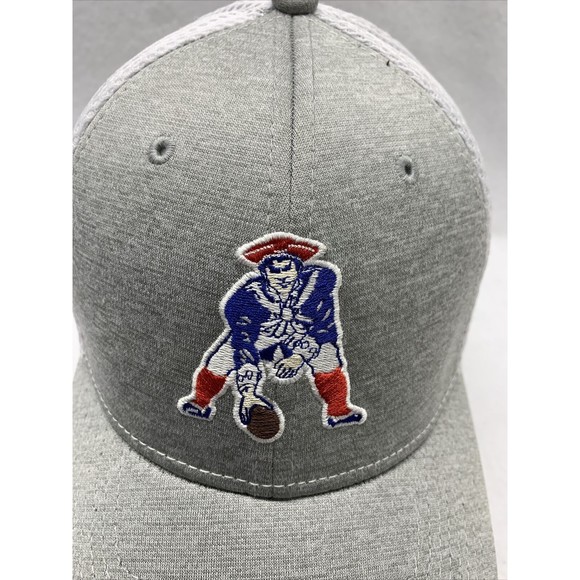 New Era Hat Flex Fit Patriots NFL 39THIRTY Gray White Breathable Medium/ Large - Picture 6 of 10